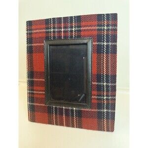 Red Plaid Tartan Fabric Picture Frame 3.5 x 5” Lodge Rustic Christmas Decor